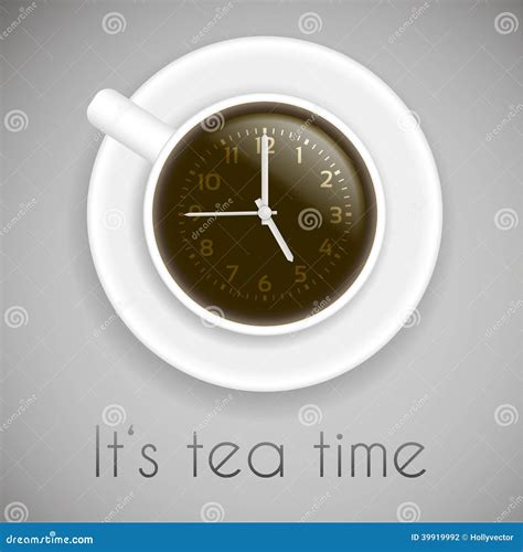 Tea Time Theme - Creative Idea with Cup of Tea and Clocks Stock Vector ...