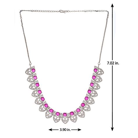 Cz Elegance Purple Stone Silver Necklace Set – VOYLLA