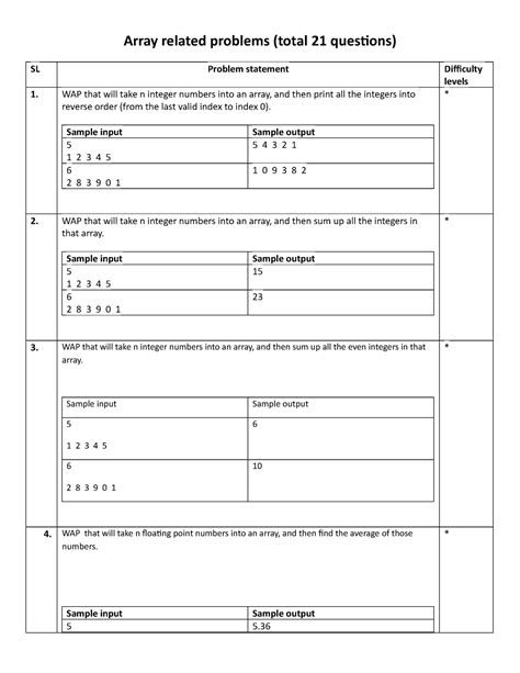 Image result for Example Problem of Array in Programming