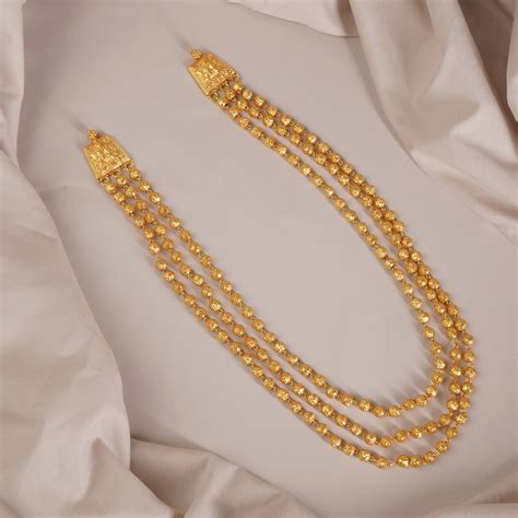 Pure Silver Gheru Finish Gold Plated 3 Layer Necklace – Siddhi Silver