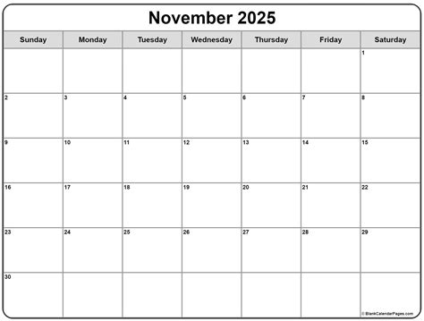 November 2025 calendar | free printable calendars