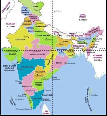 locate and label on the outline political map of India states with ...
