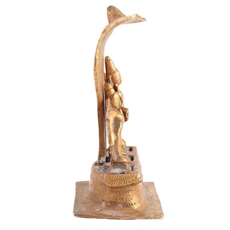 Brass Vishnu and Bhudevi Statue with Cobra Hood