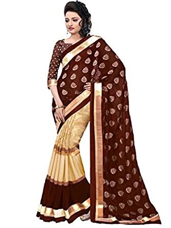 Buy Ashirwad Online Agencies Bhgalapuri Silk Saree & Blouse Piece with ...