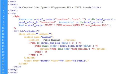 How to Create Drop Down List Code in PHP 的图像结果