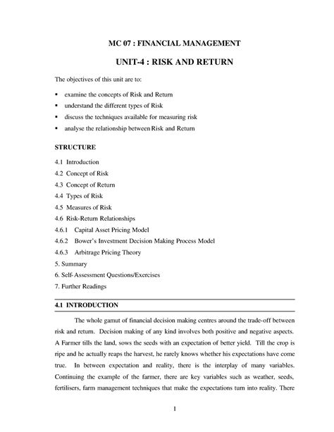 MCO-7 Financial Management\Block-1\Unit-4 - MC 07 : FINANCIAL ...