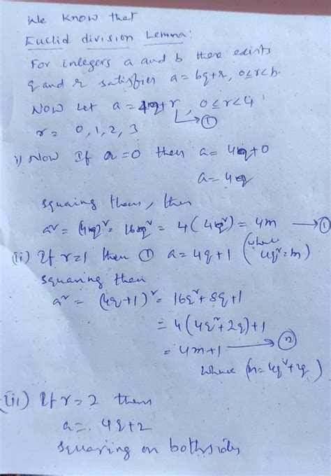 show that square of any positive integer cannot be of the form 4m + 2 ...
