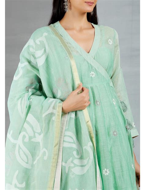Dhakai joda in Sap Green – SihaliJageer