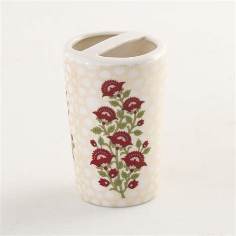 Buy Vintage Reditions Multicolour Printed Round Tooth Brush Holder ...