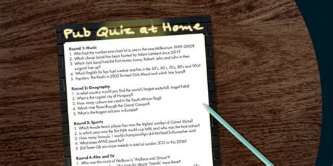 Pub Quiz At Home | Twinkl Party