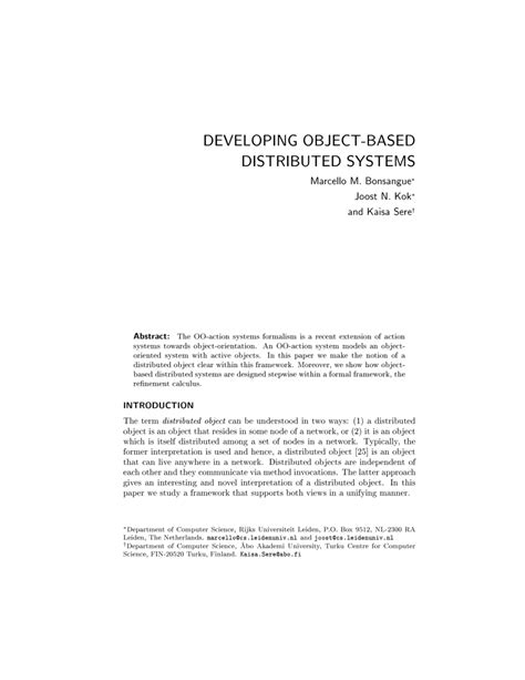 Image result for Distributed Object System Journal