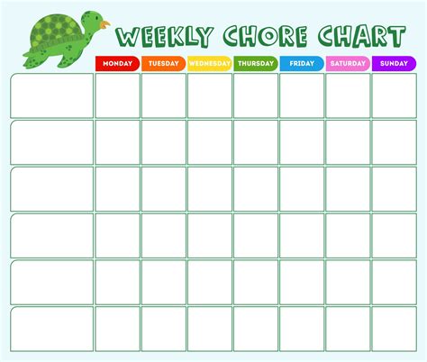 Blank Weekly Chore Chart Templates - 10 Free PDF Printables | Printablee