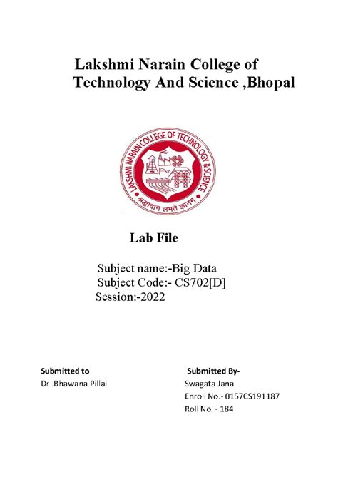 Swagata bd - Lakshmi Narain College of Technology And Science ,Bhopal ...