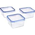 Buy Amazon Brand - Solimo Rectangular Glass Storage Storage Container ...
