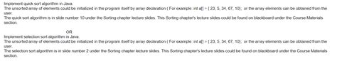 Image result for Write Program to Implement Quick Sort Algorithm in Java