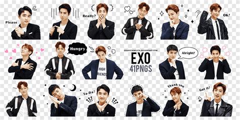 EXO LINE Stickers, Exo 41s emoji, png | PNGEgg