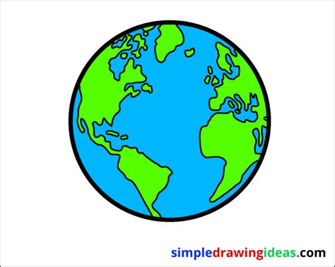 How to draw Earth step by step - Simple Drawing Ideas