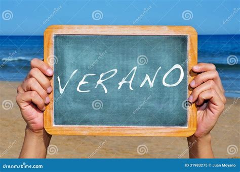 Verano, summer in spanish stock image. Image of seasonal - 31983275