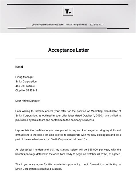 Free Order Acceptance Letter Template - Edit Online & Download ...