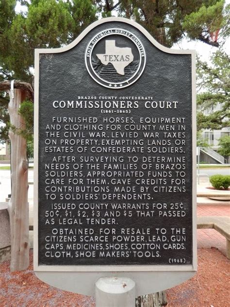 Brazos County Confederate Commissioners Court Historical Marker