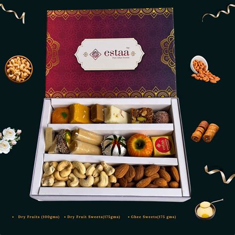Dry Fruits - Ghee & Dry Fruit Sweets Gift Box(450gms) – Estaa Sweets