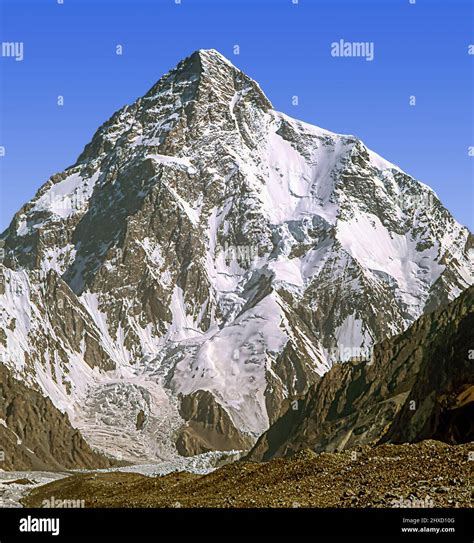 Close-up of K2 mountain the 2nd tallest mountain on the earth Stock ...