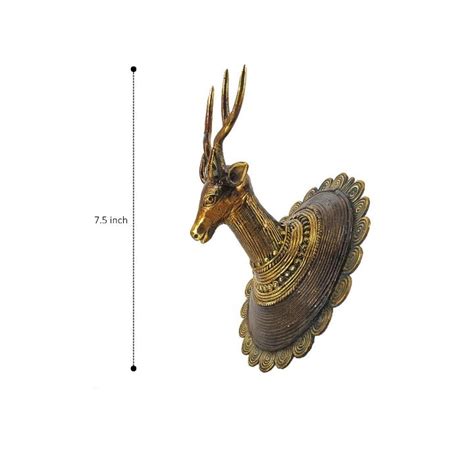 Brass Dual Tone Deer Head wall accent (Bronze color, 7.5 inch ...