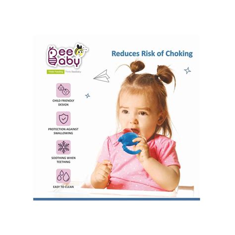 BeeBaby Fruitino Silicone Food and Fruit Nibbler 3+ Months (Blue ...