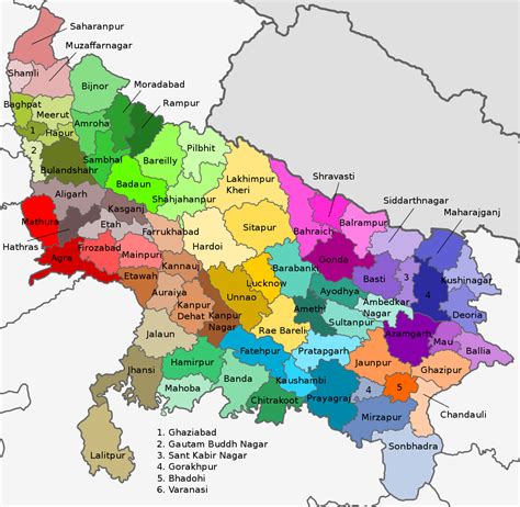 List of Districts in Uttar Pradesh 2026 | UP District Map | Population ...
