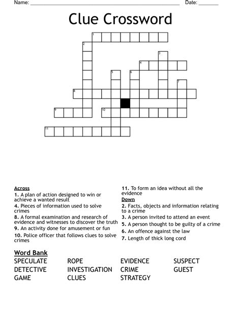 Clue Crossword - WordMint