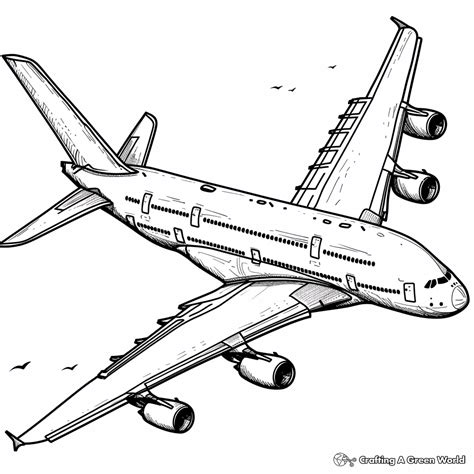 A380 Airplane Coloring Pages - Free & Printable!