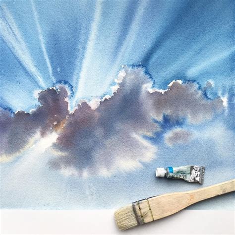 Watercolour painting of a cloud by Natalia Dyukova | Watercolor sky ...