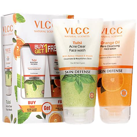 Buy VLCC Tulsi Acne Clear Face Wash + Orange Oil Pore Cleansing Face ...