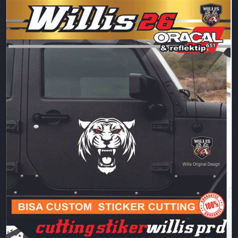 Jual Stiker Gambar Macan 2,cutting stiker mobil tiger head - Putih ...