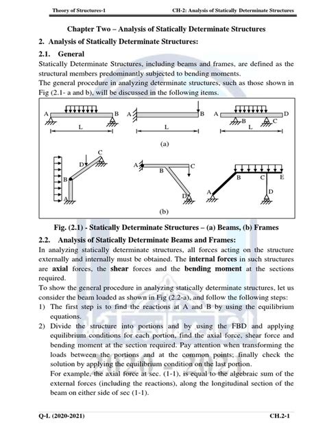 CH-2-Analysis of Statically Determinate Structures | PDF | Bending ...