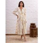 White Black Embroidered Cotton Dress