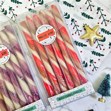 Christmas Festive Alcoholic Drinks Stirrers Duo By Holly's Lollies