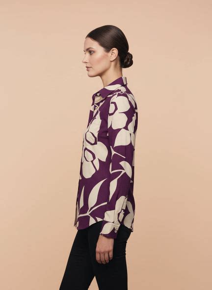 Women's Premium Rayon Shirt With Purple Floral Print – AM SWAN