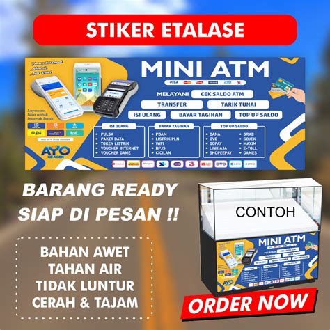 Jual Stiker Etalase Konter Mini ATM Bahan Tahan Air Daya Rekat Kuat ...