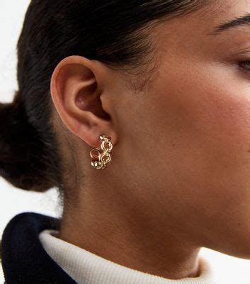 Gold Tone Chain Hoop Earrings | New Look