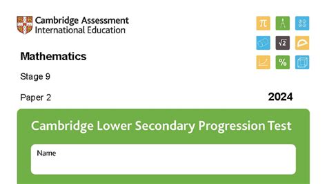 811794258 Stage 9 Math Progression Test 2024 Paper 2 - Studocu