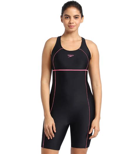 Buy Speedo Classic Reacerback Legsuit Black-Fandango-Pink Swimwear ...
