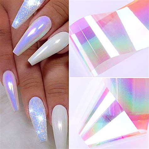 Foil Nail Transfer Stickers Strips Cellophane for Women Girls ...