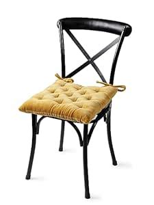 The Greige Warp Colour Blocking Velvet Chair Pad | 1 Chairpad 100% ...