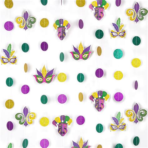 Amazon.com: Mardi Gras Decorations Banner Garland Decor Paper Mardi ...