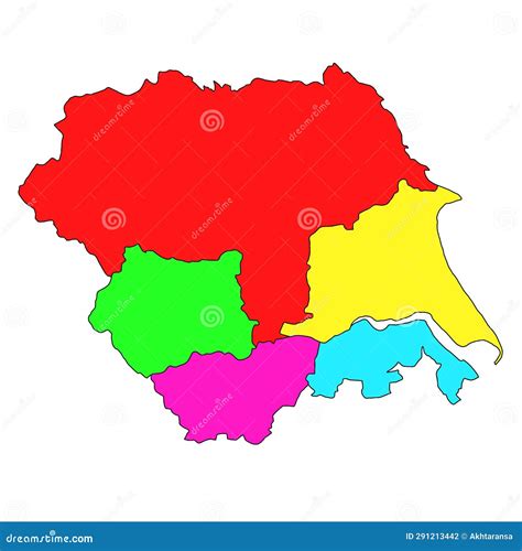 Map Of Yorkshire And The Humber Is A Region Of England, With Borders Of The Ceremonial Counties ...
