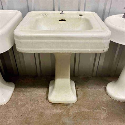 Antique Art Deco Pedestal Sink - Historic House Salvage