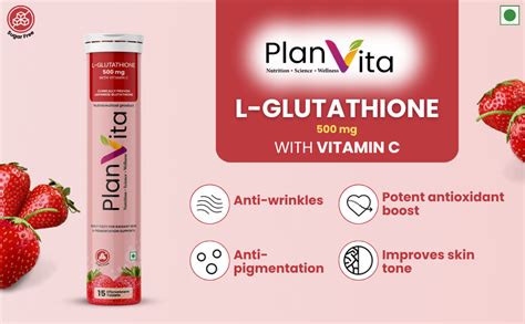 PlanVita - 15 Effervescent Tablets Japanese Glutathione & Vit. C ...