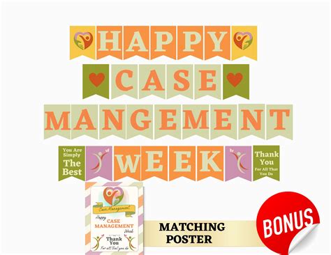 Case Management Week Banner Printable and Poster / Case Manager Week ...