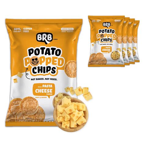 BRB Popped Potato Chips | Not Baked, Not Fried | Pasta Cheese Flavour ...